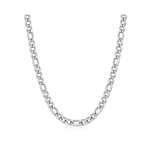 Cadena de acero inoxidable estilo Cartier de 60 cm y 4 mm para hombre.