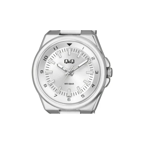 Diseño elegante y resistente del reloj Q&Q plateado Q09A006PY.
