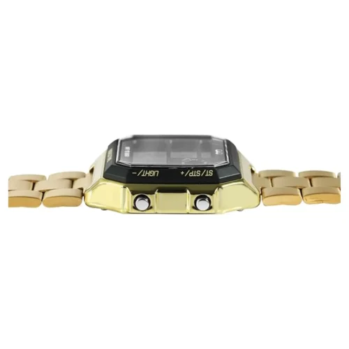 Reloj digital Q&Q dorado con correa ajustable extendida