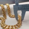 Cadena de acero inoxidable dorada de 13mm con cierre de alta seguridad